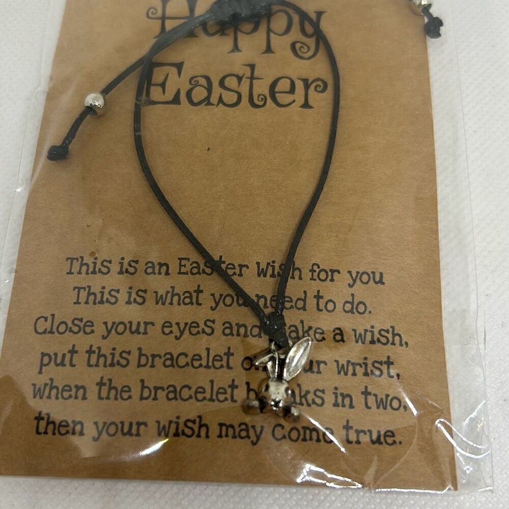 PU Leather String Bracelet Rabbit Shape Pendant Dainty Hand Jewelry Easter